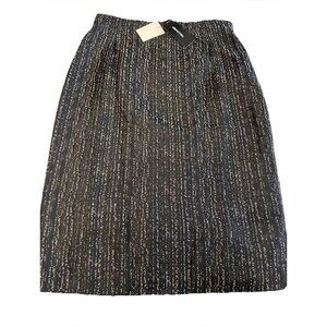 Elena Miro NWT UK 16 Black Grey Fleck Fitted Pencil Skirt / 24%Lana Wool